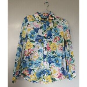 Ralph Lauren Floral Button Down Shirt - Blue, Yellow, Pink